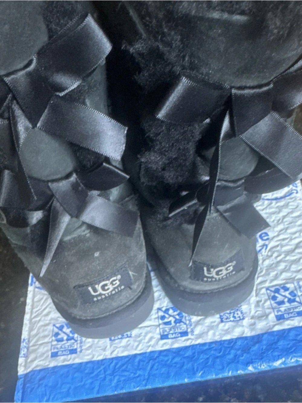 UGG Women’s Black Bailey Bow II Suede Boots - Size 8 US Women’s